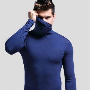 Body térmico de manga larga para hombre, de color liso, fino, para usar como ropa interior. - Product Image 4