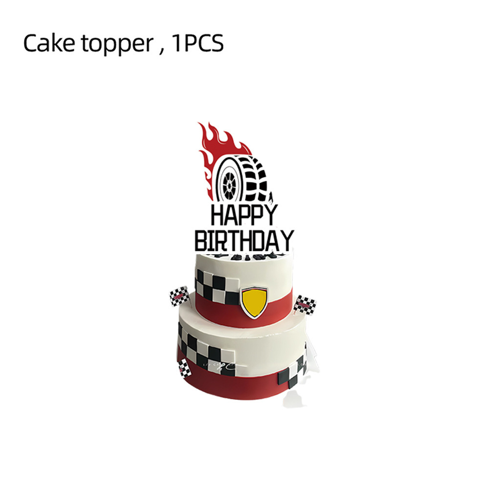 Black Red-1pc cake topper