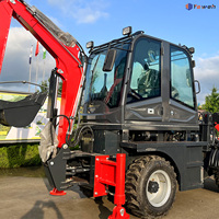 Yaweh Neuer Kleiner Baggerlader 3,5 Tonnen 4WD Gelenk-Baggerlader mit Graderlader Mini Baggerlader 4x4