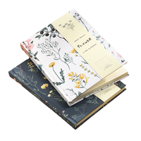 Carnet A5 à couverture rigide en tissu gaufré NEA28, reliure filée faite main, 100 feuilles, motif floral botanique vintage