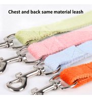 Harnais réglable en velours côtelé doux pour animaux de compagnie, avec nœud élégant, pour l'extérieur, confortable et rembourré, kit anti-évasion avec laisse