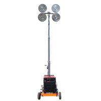 Tour d'éclairage mobile d'urgence portable de 5 m avec mât télescopique, générateur diesel/essence pour l'extérieur