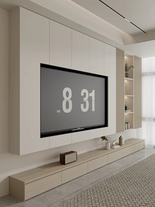 Juego de gabinete de TV que ahorra espacio con almacenamiento incorporado, <span class=keywords><strong>sala</strong></span> de estar moderna <span class=keywords><strong>para</strong></span> Consola de madera, dormitorio y hotel - Product Image 4