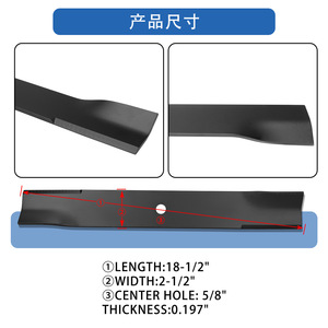 Cuchillas para cortacésped 8040, 18-1/2 pulgadas x 5/8 pulgadas, Hustler 797696, paquete de 3, repuesto negro para usuarios de cortacésped - Product Image 5
