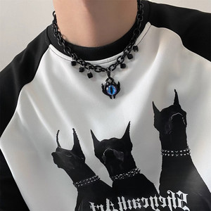 Collares con Colgante de Ojo Turco para Hombre y Mujer, Cadena de Cuentas Negras Estilo Hip-Hop, Joyería Unisex para Uso Diario - Product Image 3
