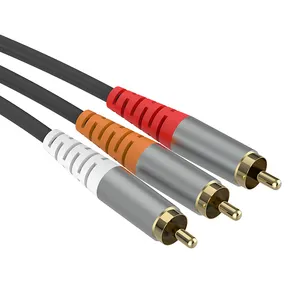 2024 produk baru kustom obral kabel av konektor 3 rca kabel audio mobil rca audio video kabel