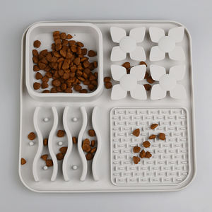 Plateau d'alimentation pour animaux de compagnie en silicone avec compartiment, bol à alimentation lente pour le stockage et l'organisation des aliments humides - Product Image 5
