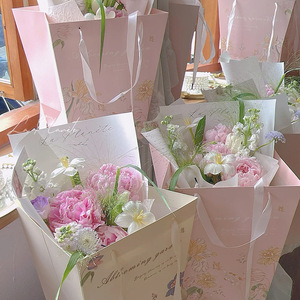 Sacchetti di carta a <span class=keywords><strong>fiori</strong></span> trapezoidali con Logo stampato personalizzato all'ingrosso stile <span class=keywords><strong>Boutique</strong></span> Tote Bag Design OEM & ODM - Product Image 6