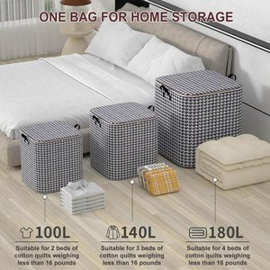 Grand Organiseur de <span class=keywords><strong>Rangement</strong></span> pour Pantalons avec Poignées Durables, Boîte de <span class=keywords><strong>Rangement</strong></span> en Tissu Épais pour Couettes et Vêtements de Chambre - Product Image 3