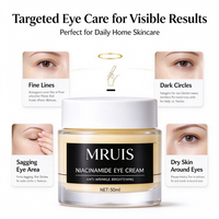 MRUIS Krim Mata Niacinamide Anti Kerut Mencerahkan Mengencangkan Mengurangi Kantung Mata Gelap Perawatan Kulit Rutinitas Kecantikan Semua Jenis KulitOD