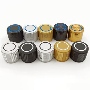 CNC gia công sáng Matte Đen rắn nhôm chiết Encoder khối lượng Synth nút bấm điều khiển với bạc vòng tròn OP Top - Product Image 3