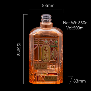 Nouvelle conception de bouteille en verre carrée écologique de 500 ml avec impression sur écran pour la vodka, le gin, le rhum, la tequila, le <span class=keywords><strong>whisky</strong></span> - Product Image 4