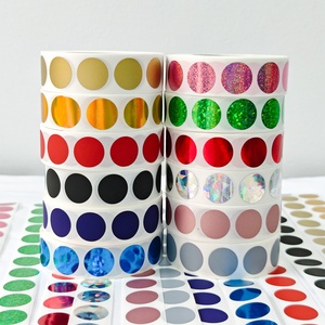 Nhà máy bán Scratch-off không thấm nước dính Stickers 16 Mét vòng tròn nhãn cho mã vạch 1000 cái/cuộn đầy màu sắc Scratch Off nhãn - Product Image 1