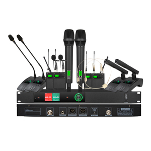 Micrófono de mano de 2 canales de Largo alcance inalámbrico dinámico inalámbrico profesional para adultos con receptor puesta en escena - Product Image 5