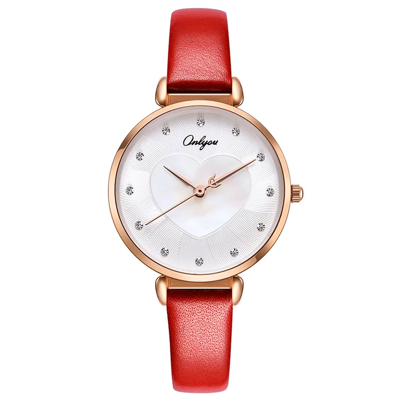 Onlyou Hot sales popular products waterproof fashion quartz wrist hand lady watch woman leather luxury watches 81155