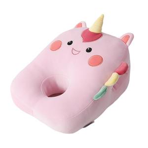 Oreiller de sieste licorne rose pour enfants, coussin en peluche doux avec trou de soutien, pour la sieste à l'école, en classe, de 8 à 13 ans, unisexe - Product Image 1