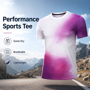 T-shirt de sport personnalisé en polyester respirant à séchage rapide anti-UV, col en V, manches courtes, unisexe, uniforme d'équipe pour adultes - Product Image 2