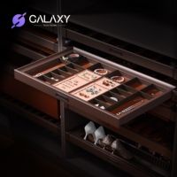 Accessoires de garde-robe Galaxy : Plateau de présentation de bijoux, support décoratif, tiroir de rangement coulissant avec fermeture amortie