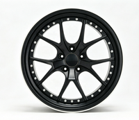 Jantes en alliage forgées monobloc 16-24 pouces à 5 branches fendues, effet bicolore (noir et finition usinée), entraxes 5x108 5x112 5x114.3 5x115 5x120 5x130