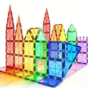 Grenz überschreitende große bunte Fenster Magnet fliesen Starke magnetische Bausteine Kinder Lernspiel zeug Montage Jungen Set - Product Image 5