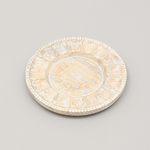 Piatto Decorativo in Legno Bianco da 13 Pollici, Artigianale, per Decorazione Tavola - Product Image 2