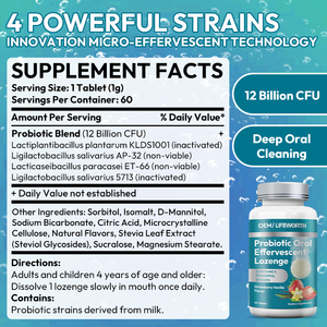 LIFE WORTH Mund gesundheit Probiotika Brause tabletten für die Behandlung von Mundgeruch - Product Image 3