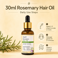 Akaril Minyak Rambut Rosemary Pertumbuhan Rambut Biotin Bawang Hitam Kolagen Penguat Folikel Merevitalisasi Lebih Tebal Lebih Lebat 30ml