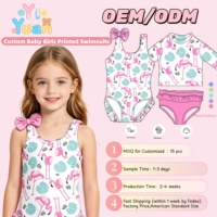 Traje de Baño de una Pieza Personalizado para Niñas Pequeñas, Traje de Baño con Volantes de Secado Rápido, Traje de Baño para Playa, Bikini Rosa para Niñas de 7-8 Años