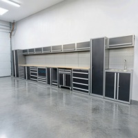Système d'armoires à outils modulaires d'angle en acier laminé à froid, écologique, avec verrouillage à 3 points, OEM, robuste, capacité de charge de 500 kg, pour garage