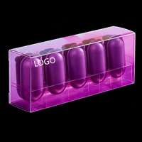 Boîte en plastique PET transparente rectangulaire personnalisée, écologique, gaufrée, pour emballage de tampons de maquillage, avec trou de suspension