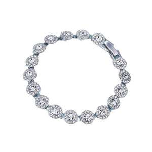 Pulsera de eslabones romanos con diamantes completos, pulsera de tenis de lujo con cristales, versión pequeña de alta gama popular en Europa y América - Product Image 1