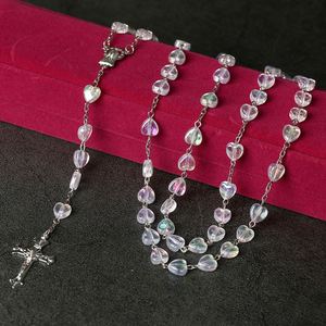 Rosario Católico, Rosarios de Colores, Collar con Cuentas de Plástico, Joyería Religiosa para Pascua, Bautizo, Comunión, Cruz, Venta al por Mayor - Product Image 6