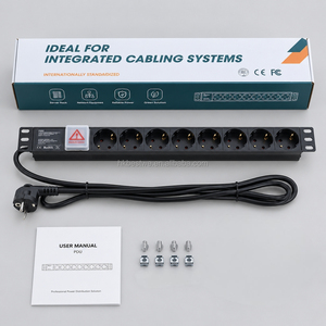 PDU แบบติดตั้งบนแร็คขนาด 1U 19 นิ้ว ทำจากอลูมิเนียมอัลลอยด์ 8 ช่องเสียบแบบ EU 16A ชุดจ่ายไฟแบบยุโรปสำหรับตู้เซิร์ฟเวอร์ - Product Image 3