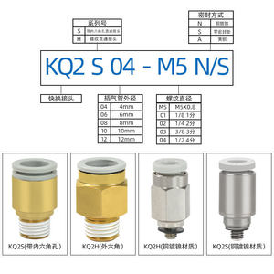 SMC <b>Quick</b> Coupler KQ2H04 06 08 M5 M6 External Thread Pneumatic <b>Connector</b> - Product Image 3