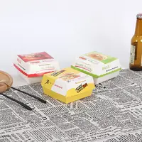 큰 맥 맥도날드의 크기 햄파 케이징 햄버거와 감자 튀김 상자 모양 점심을 위한 로고를 가진 주문 새로운 디자인 300g 검정