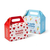 Caja de Embalaje para Pasteles de Cartón con Asa Troquelada, Impresa con Letras de Color Personalizado, Plegable