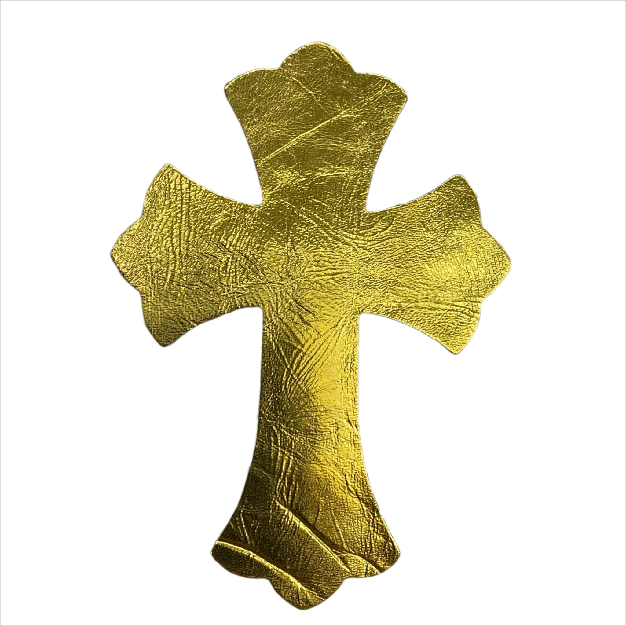 Sheepskin Leather Patch with Cross Shaped Label - DIY