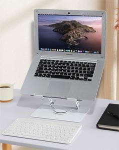 X523 Oem 360 Degree Rotating Foldable Laptop Riser Holder Aluminum Alloy Portable Laptop Cooling <b>Stand</b> With Double Fans - Product Image 3