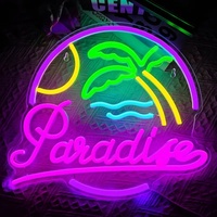 Enseigne néon LED moderne Palmier Aloha, Décoration estivale tropicale pour Bar Tiki, Maison de Plage, Décoration Murale de Chambre, Enseigne à Intensité Réglable