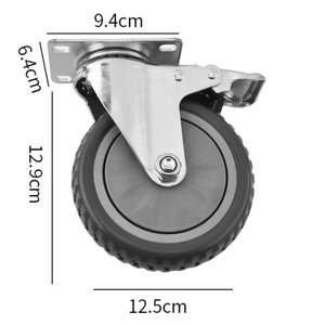 <span class=keywords><strong>Roue</strong></span> mobile à <span class=keywords><strong>axe</strong></span> unique de 5 pouces moyenne, <span class=keywords><strong>roue</strong></span> universelle grise anti-enroulement avec frein - Product Image 5