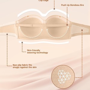 Reggiseni <span class=keywords><strong>Senza</strong></span> Spalline da Donna <span class=keywords><strong>con</strong></span> Supporto Wireless/<span class=keywords><strong>Con</strong></span> <span class=keywords><strong>Ferretto</strong></span>, Top a Tubo Multifunzione Antiscivolo, Bralette Push-up, <span class=keywords><strong>Reggiseno</strong></span> Bandeau Imbottito <span class=keywords><strong>Senza</strong></span> Cuciture - Product Image 5