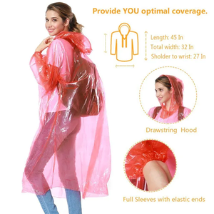 Bestseller Logo Gedrukt Promotionele Wegwerp Regenjas, Regen Poncho - Product Image 4