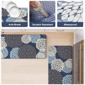 KIMODE Tapis de cuisine Farmhouse Tapis 2 pièces anti-fatigue Boho Floral rembourré PP 17 "x 47" + 17 "x 29" Ensembles de cuisine au sol - Product Image 5