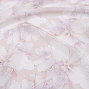 ドレスドレスドレス,ピンクの花のエレガントな天然ソフトなシルククレープDe Chine生地 - Product Image 1