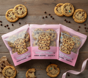 Custom Printed Design Food Grade Laminated Plastic Heat Seal Individual Single Cookie <b>Packaging</b> <b>Bags</b> with Window - Product Image 2