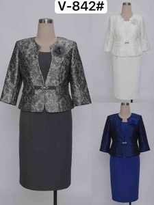 Robe de cérémonie pour mère de la mariée grande taille, ensemble deux pièces, costumes élégants pour femmes, costumes floraux pour occasions spéciales, haute qualité - Product Image 5