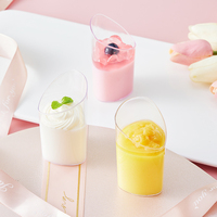 Mini gobelets à dessert en plastique PS Triangle réutilisables gobelets à crème glacée pour collations portables