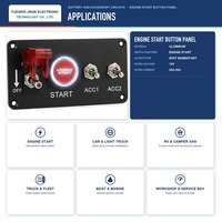 Panneau de commande avec bouton de démarrage du moteur de voiture