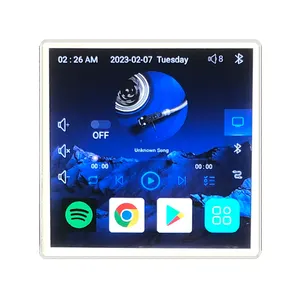 Kontroler Musik Layar Sentuh 2CH 25W Ble 4 Inci dengan WiFi Fungsi Musik Sistem Android Penguat Audio WiFi