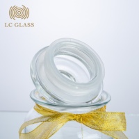 Bocal en verre transparent de stockage bon marché alimentaire écologique avec couvercle en verre pour la cuisine domestique